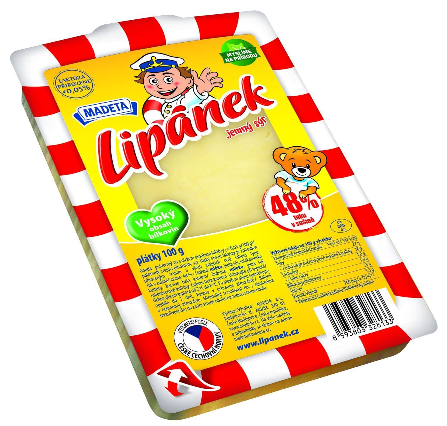 Madeta Lipánek 48% plátky 100 g