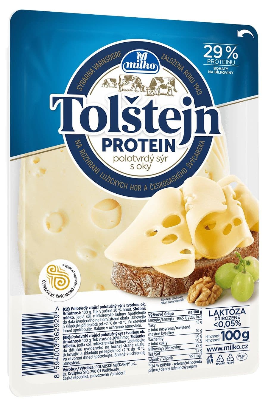 Milko Tolštejn Protein 30% plátky 100g