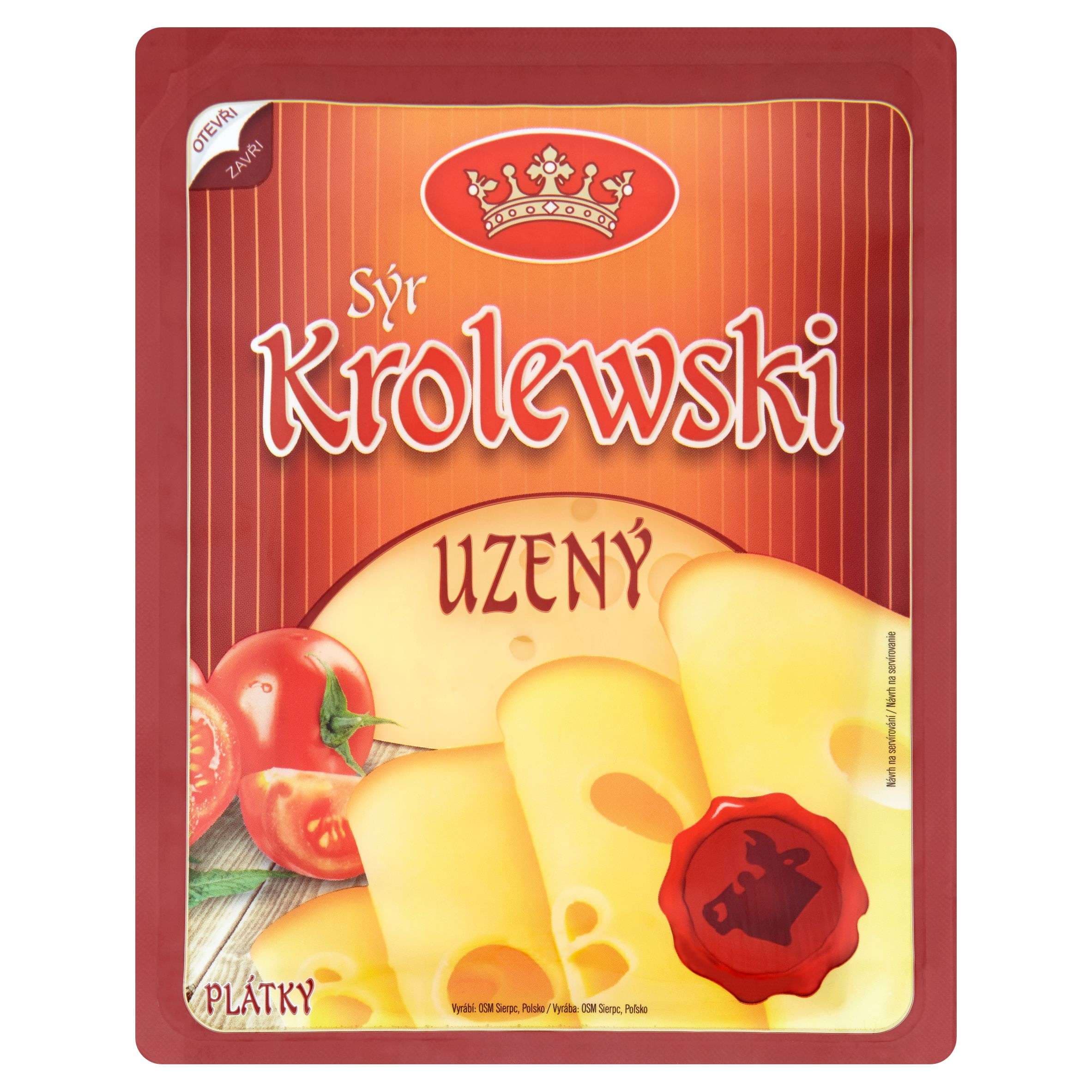 Krolewski Sýr 45% uzený plátky 100 g