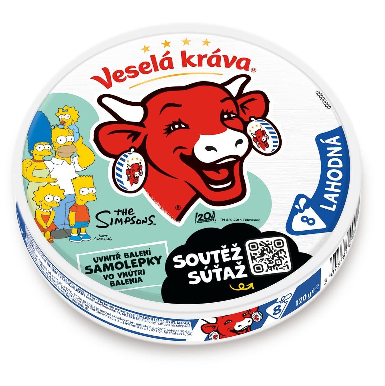 Veselá Kráva Lahodná tavený sýr 8ks 120 g