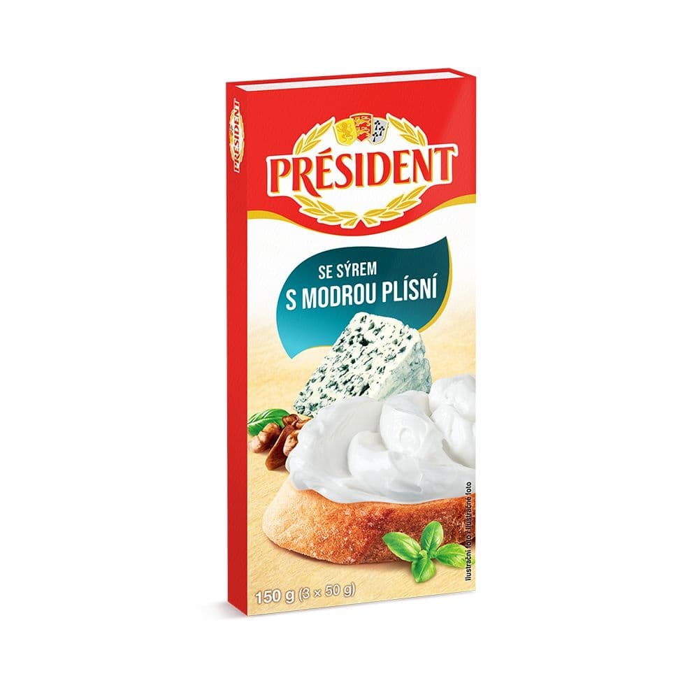 Président Tavený sýr se sýrem s modrou plísní 150 g