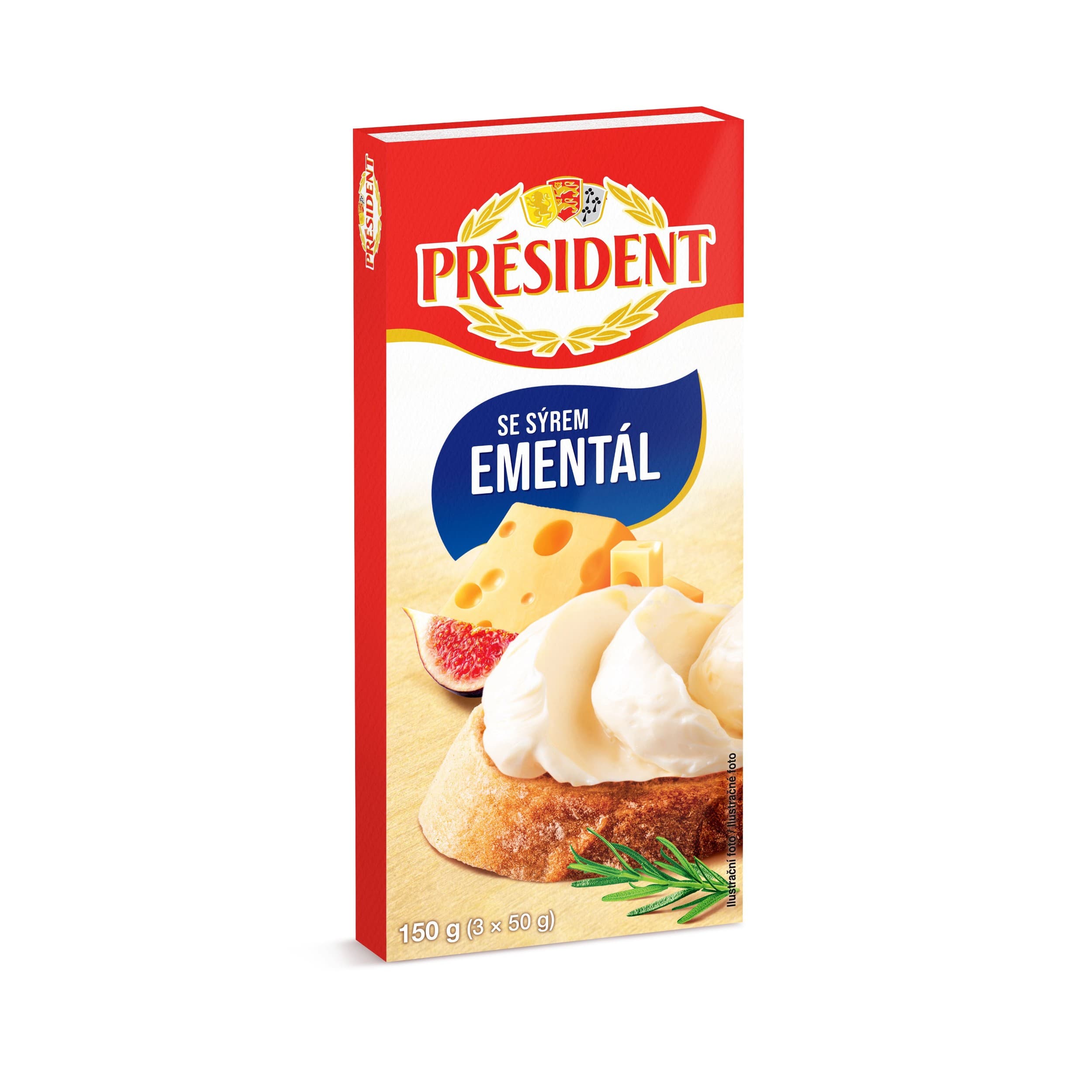 Président Tavený sýr se sýrem Emmental 150 g