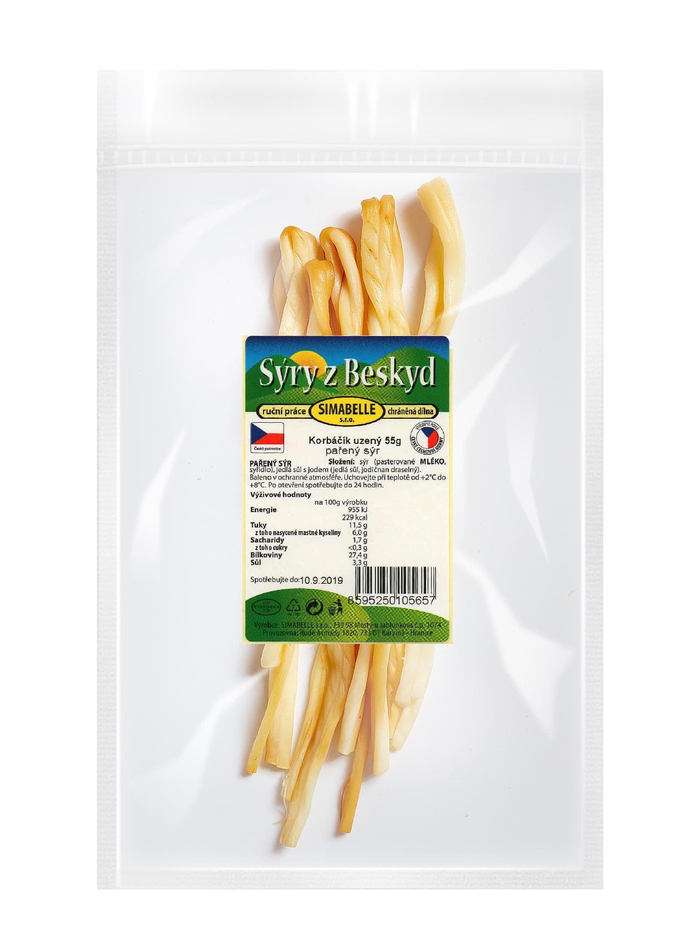 Sýry z Beskyd Korbáčik uzený 55g