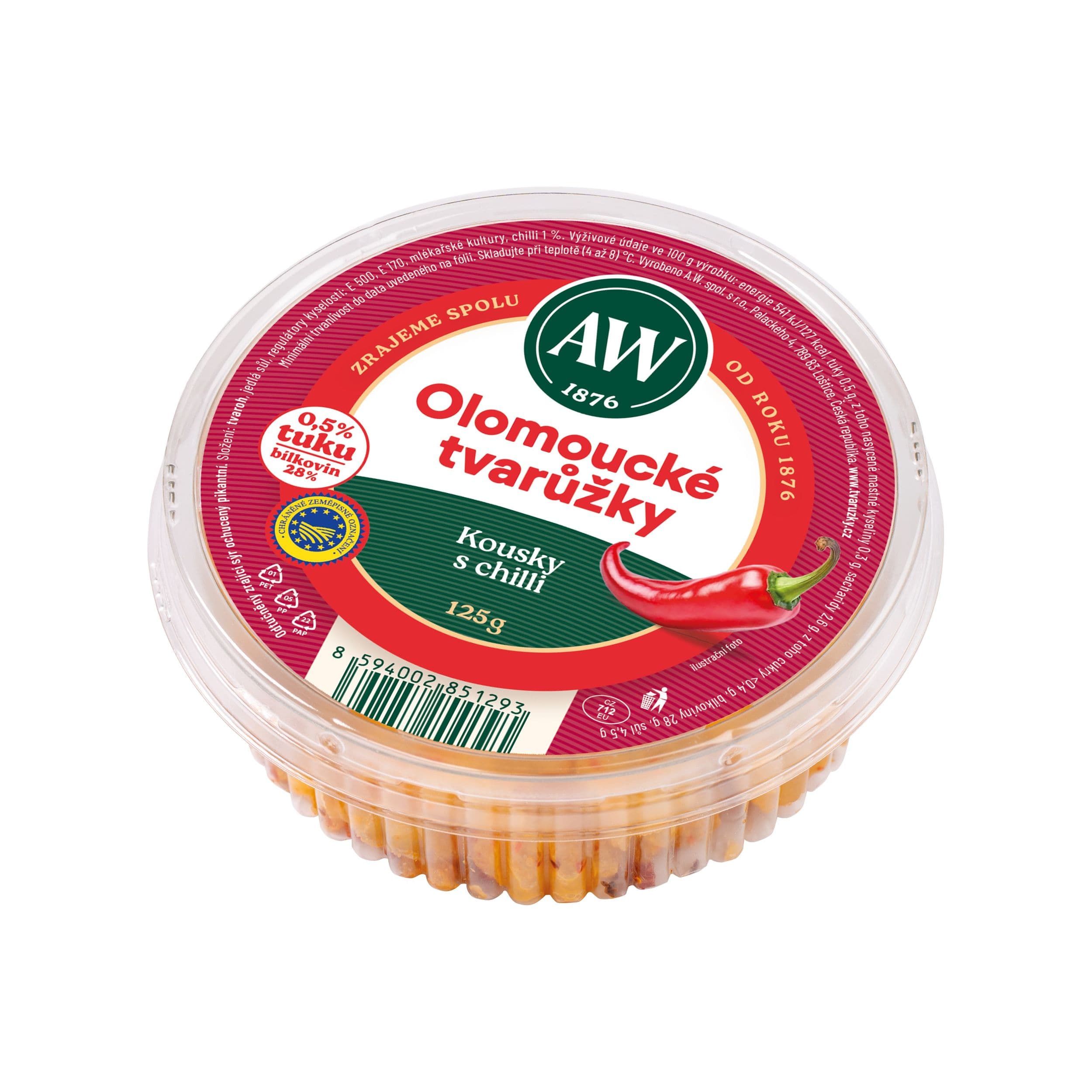 A.W. Olomoucké tvarůžky kousky s chilli 125g