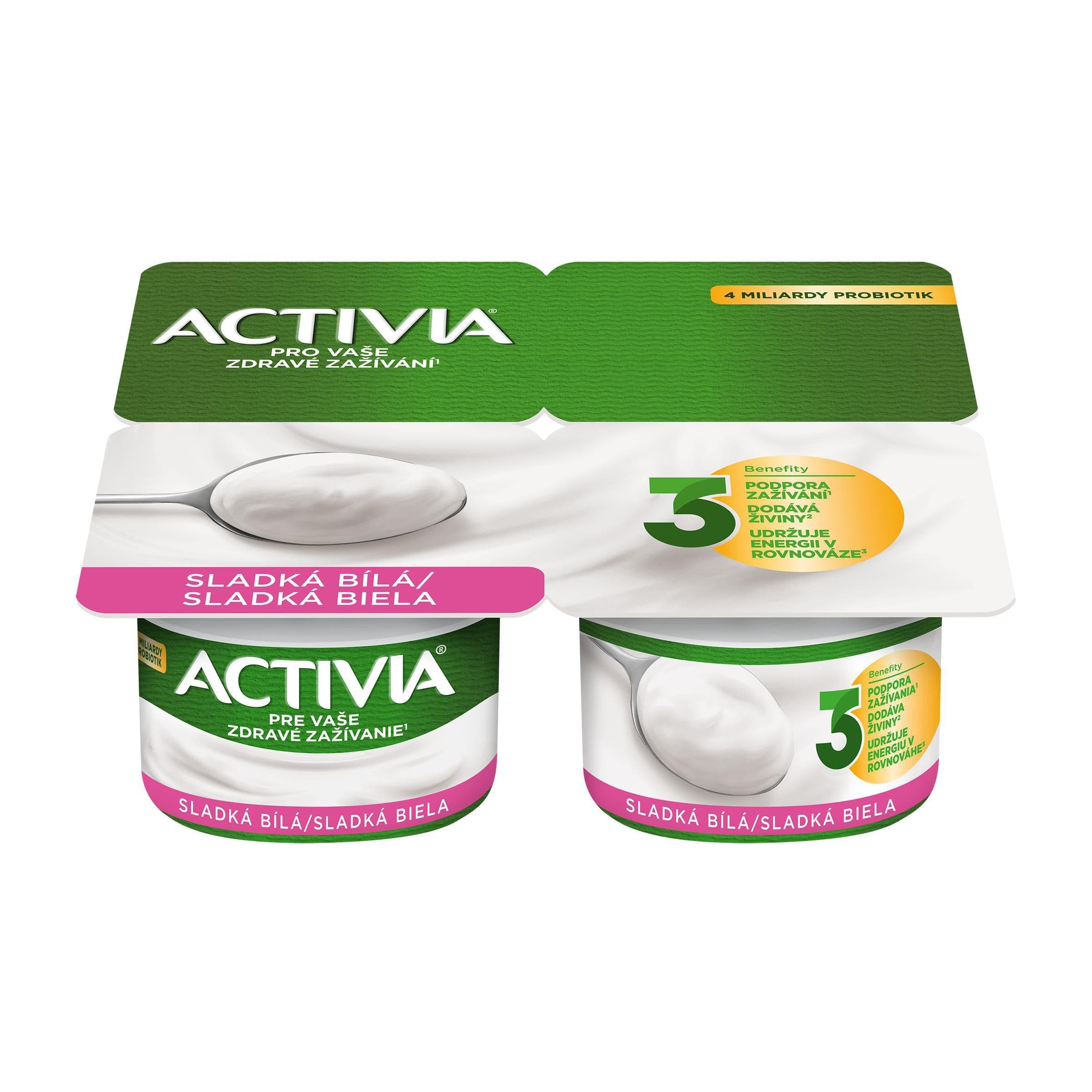 Danone Activia Probiotický jogurt bílý slazený 4x120 g