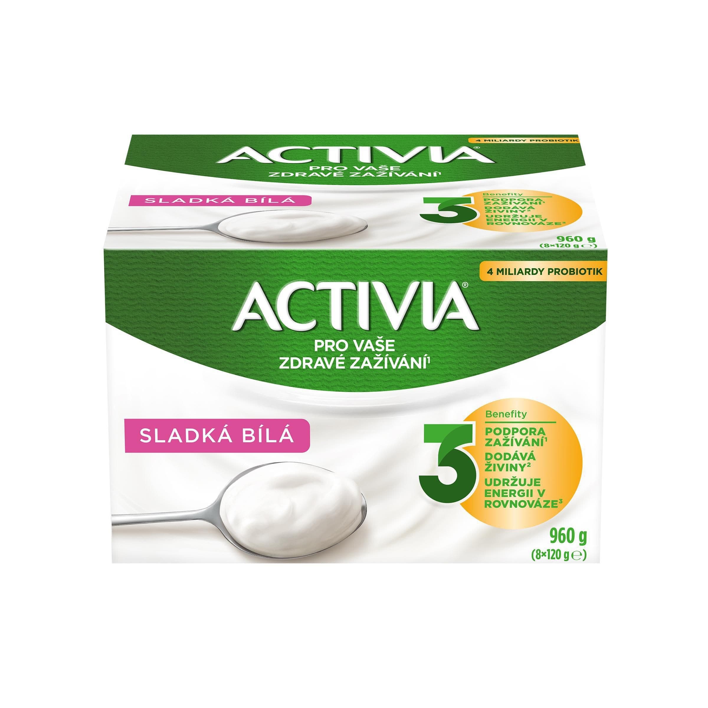 Danone Activia Probiotický jogurt bílý slazený 8x120 g