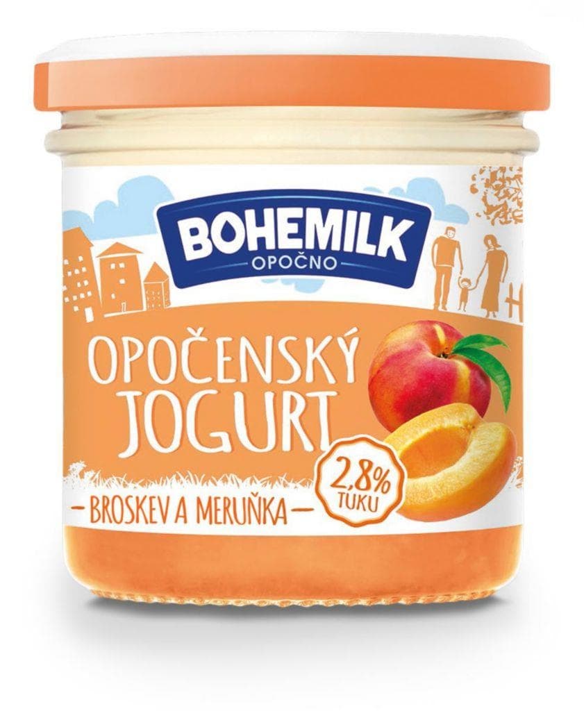 Bohemilk Opočenský jogurt broskev-meruňka 2,8% 150 g