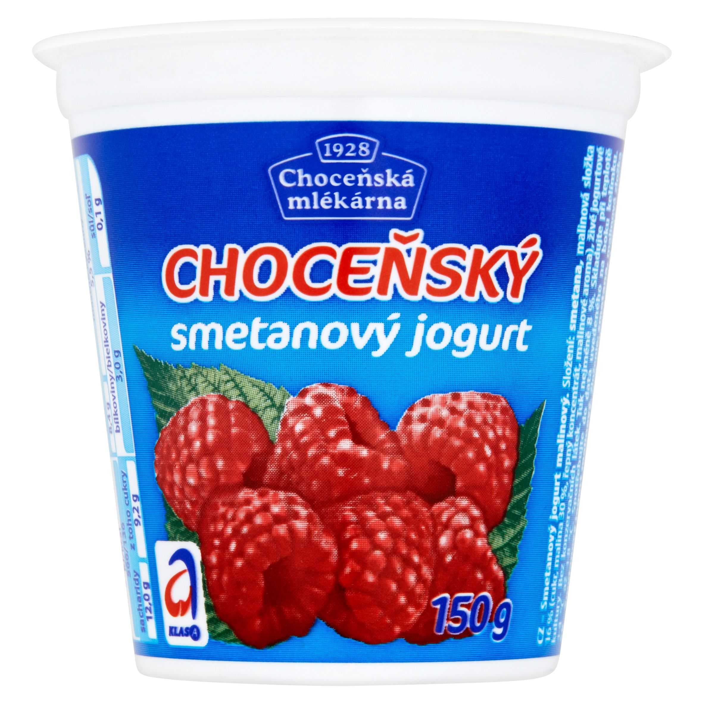 Choceňská Mlékárna Choceňský smetanový jogurt malinový 150 g