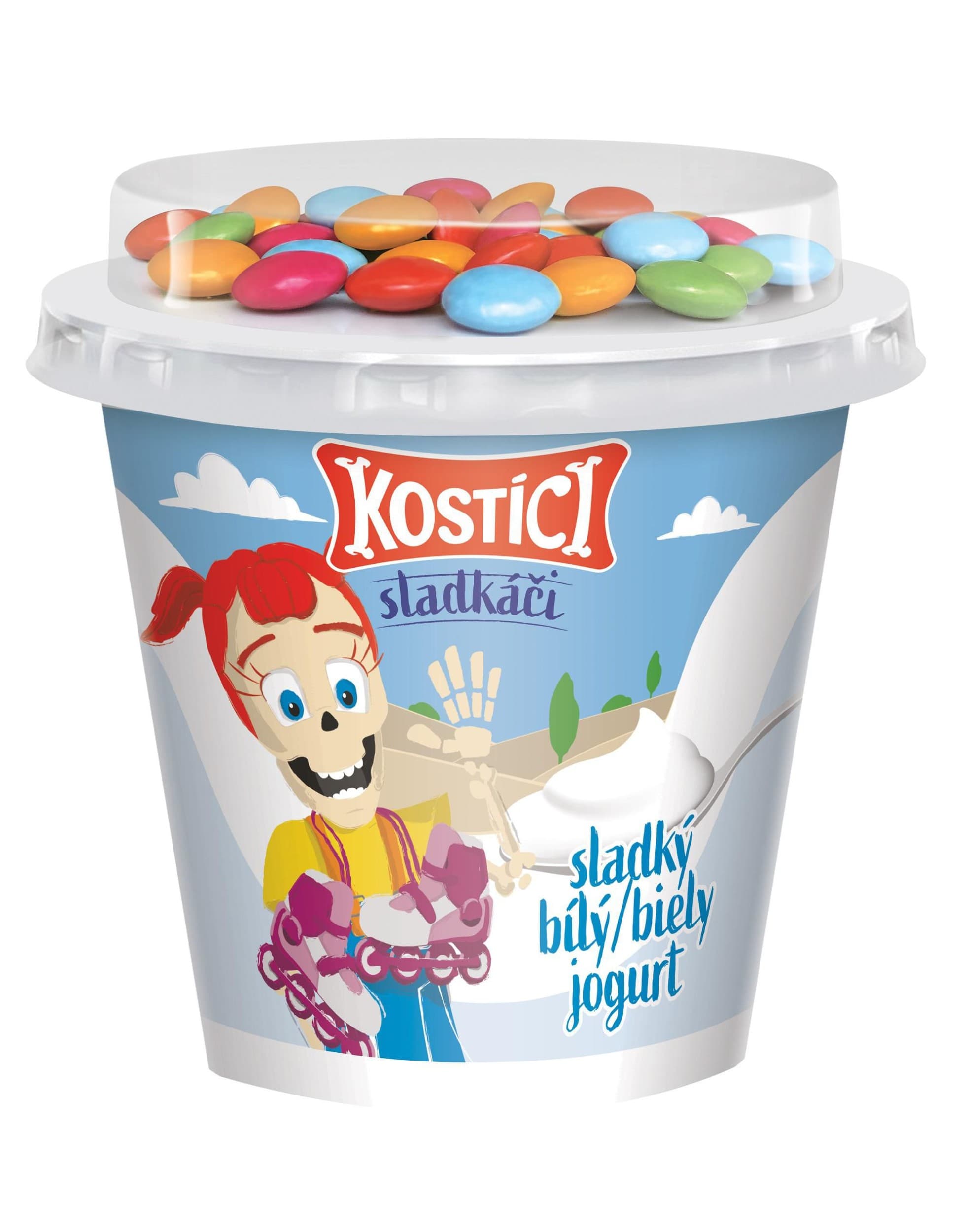 Danone Kostíci Sladkáči bílý jogurt slazený 109g