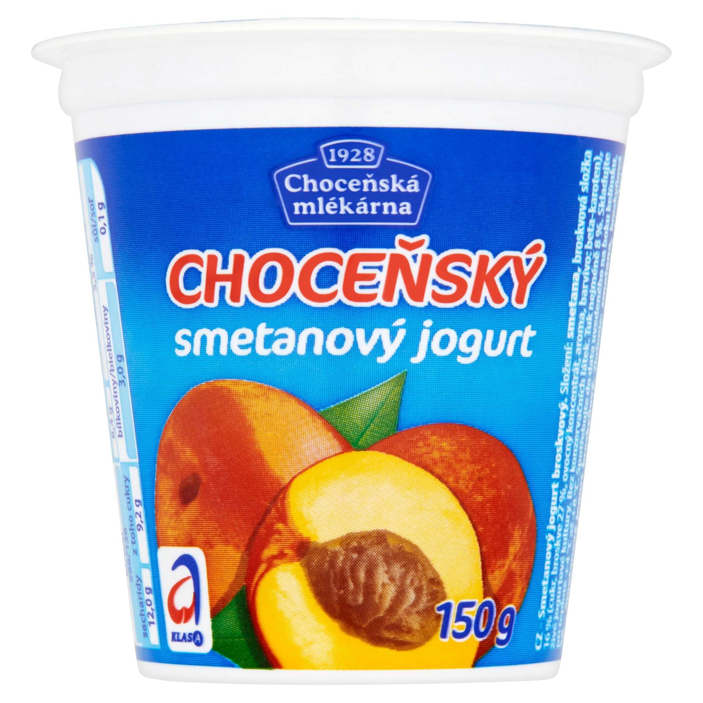 Choceňská Mlékárna Choceňský smetanový jogurt broskvový 150 g