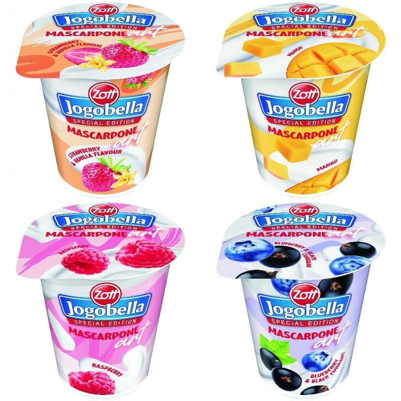 Zott Jogobella jogurt s příchutí mascarpone 150g, tuk: 5,7% různé příchutě
