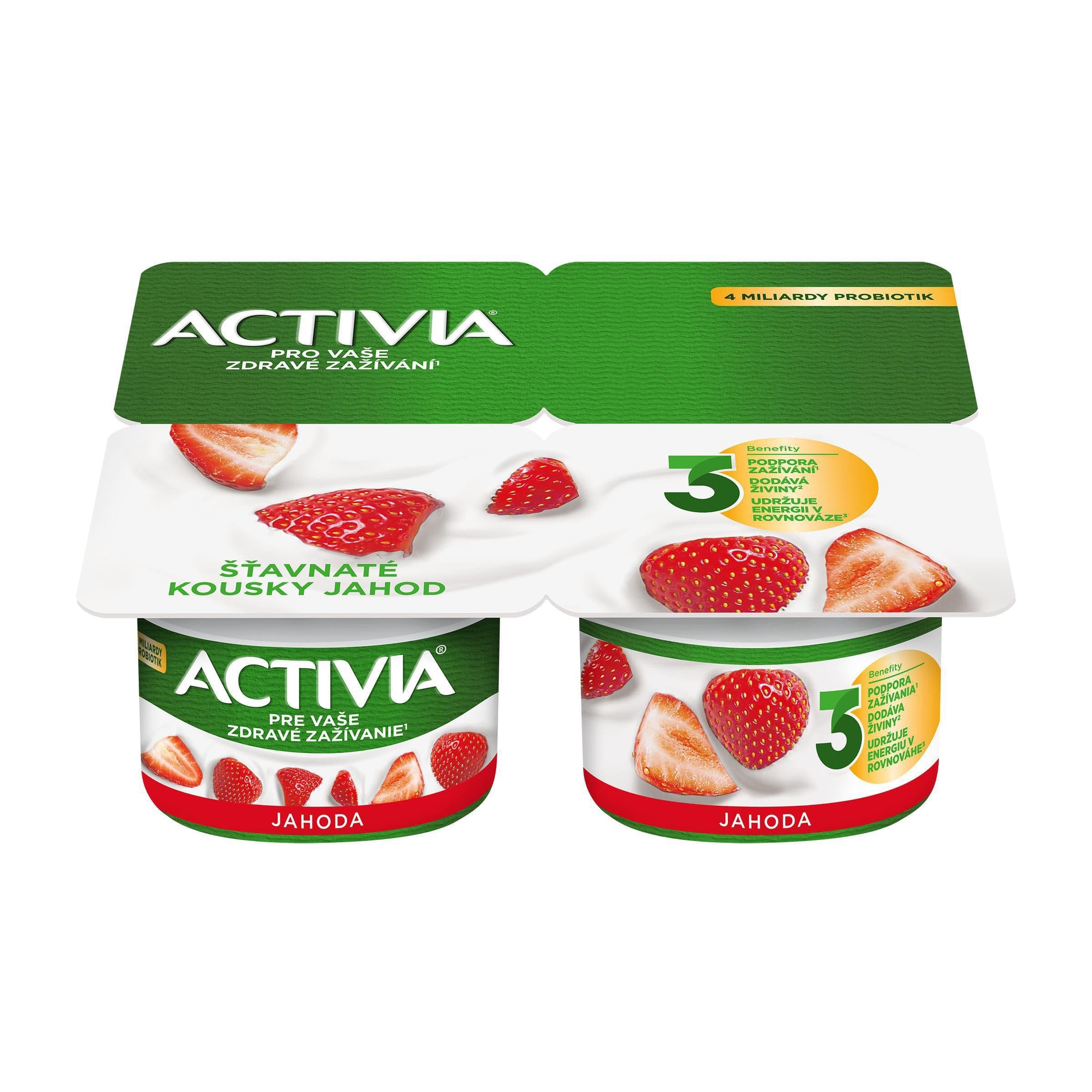 Danone Activia Probiotický jogurt jahoda 4x120 g