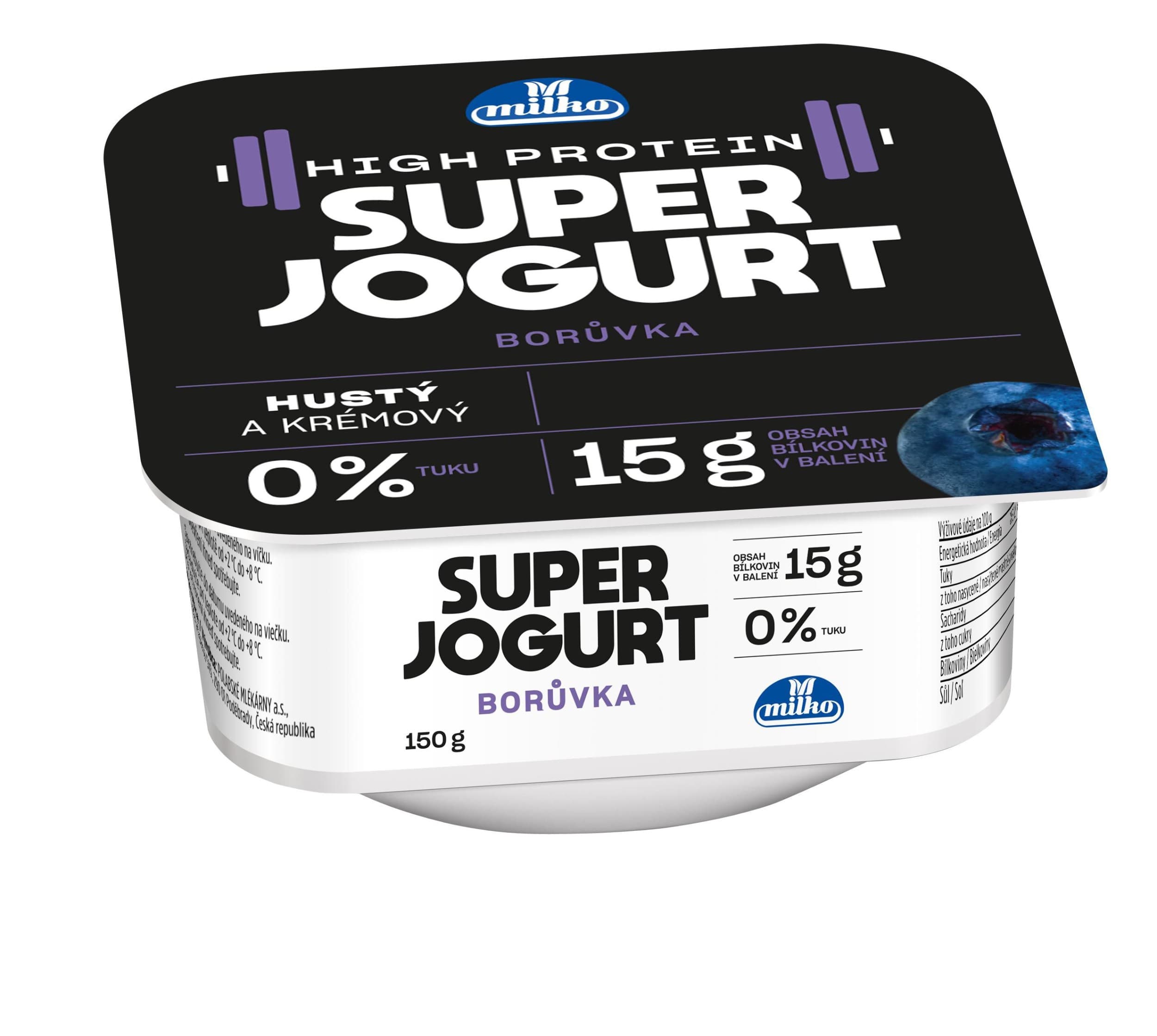 Milko Super jogurt borůvka 150g 0% tuku