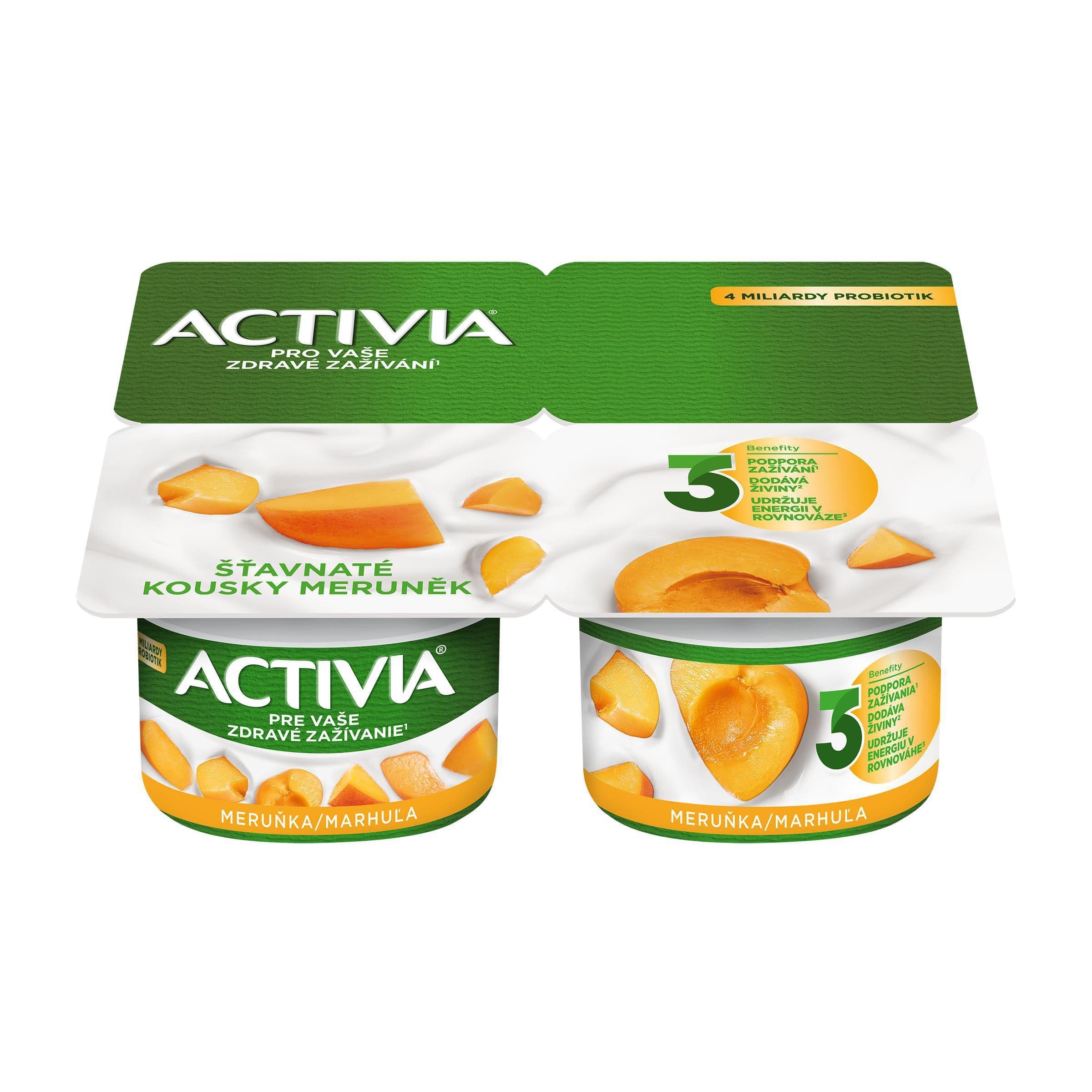 Danone Activia Probiotický jogurt meruňka 4x120 g