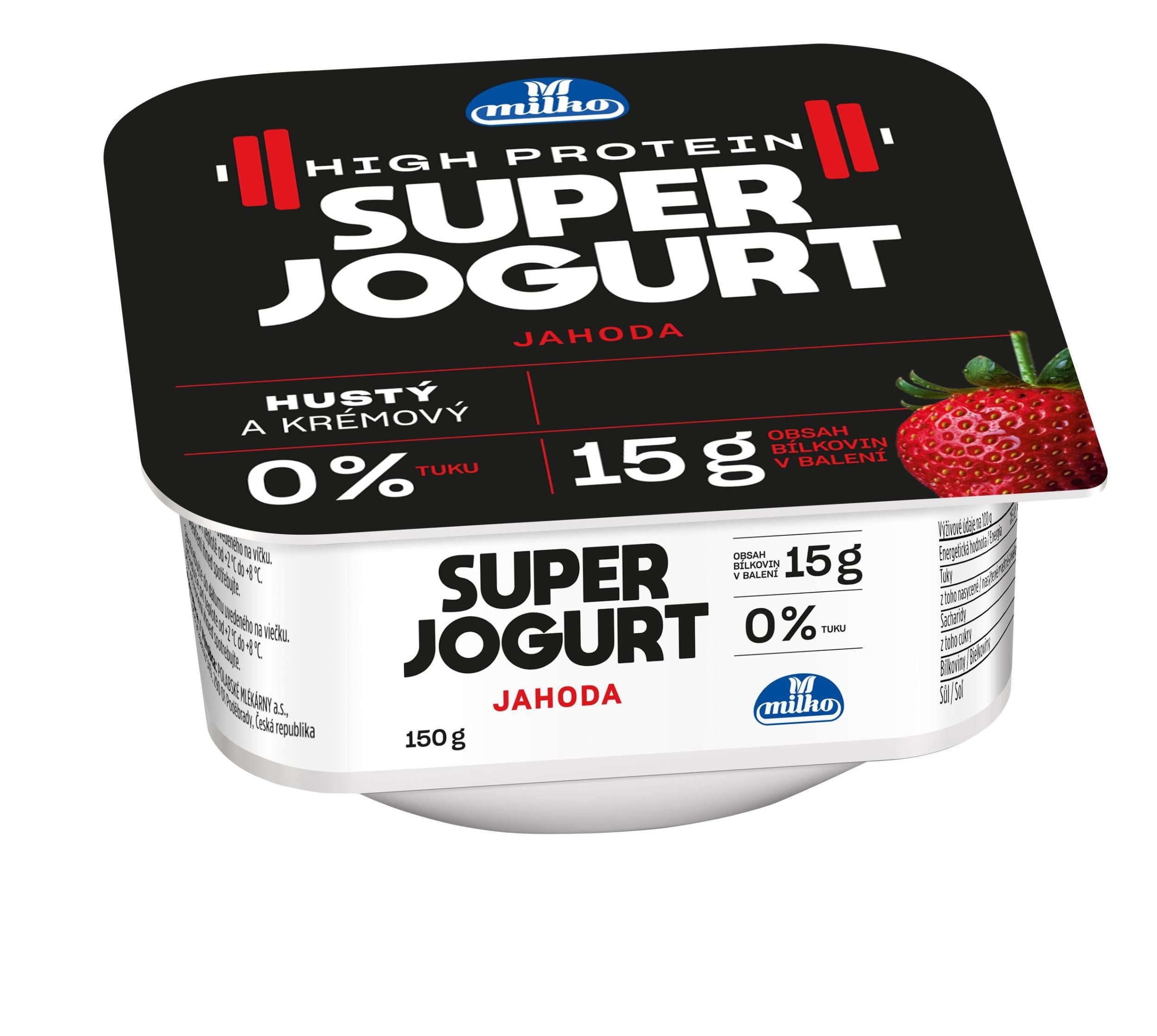Milko Super jogurt jahoda 150g 0% tuku