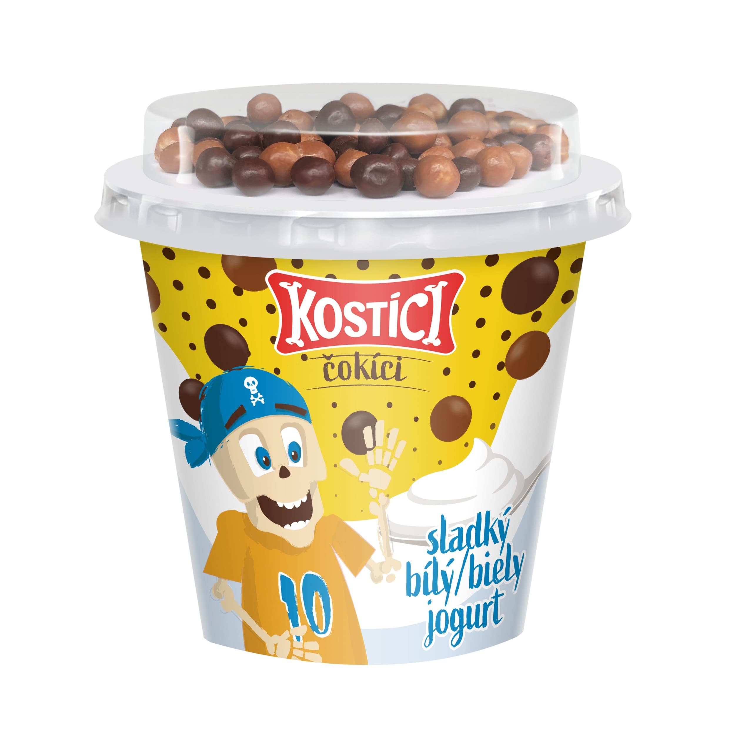Kostíci Čokíci (slazený jogurt a kuličky v čokoládě) 107g