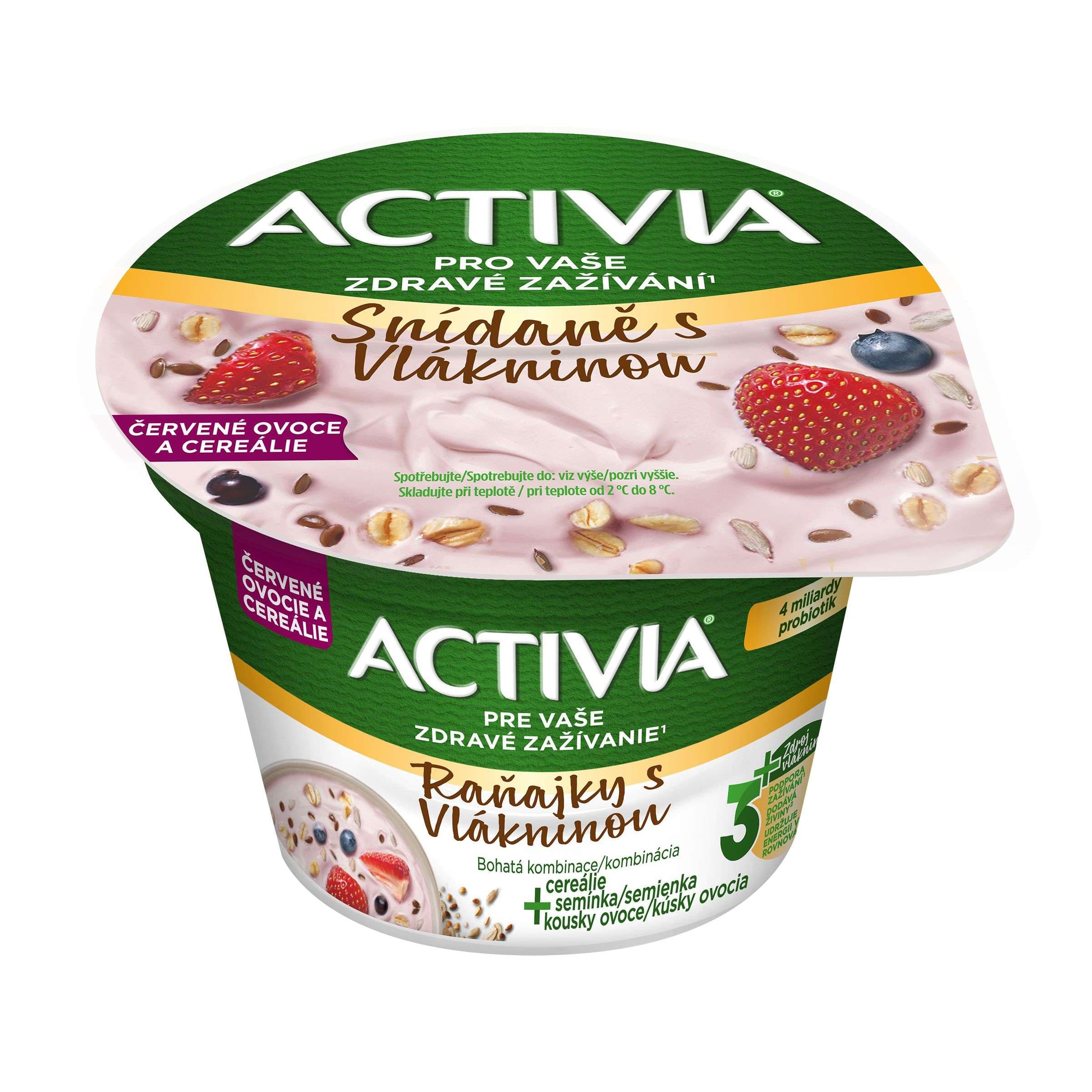 Activia Snídaně s vlákninou Červené ovoce 170g