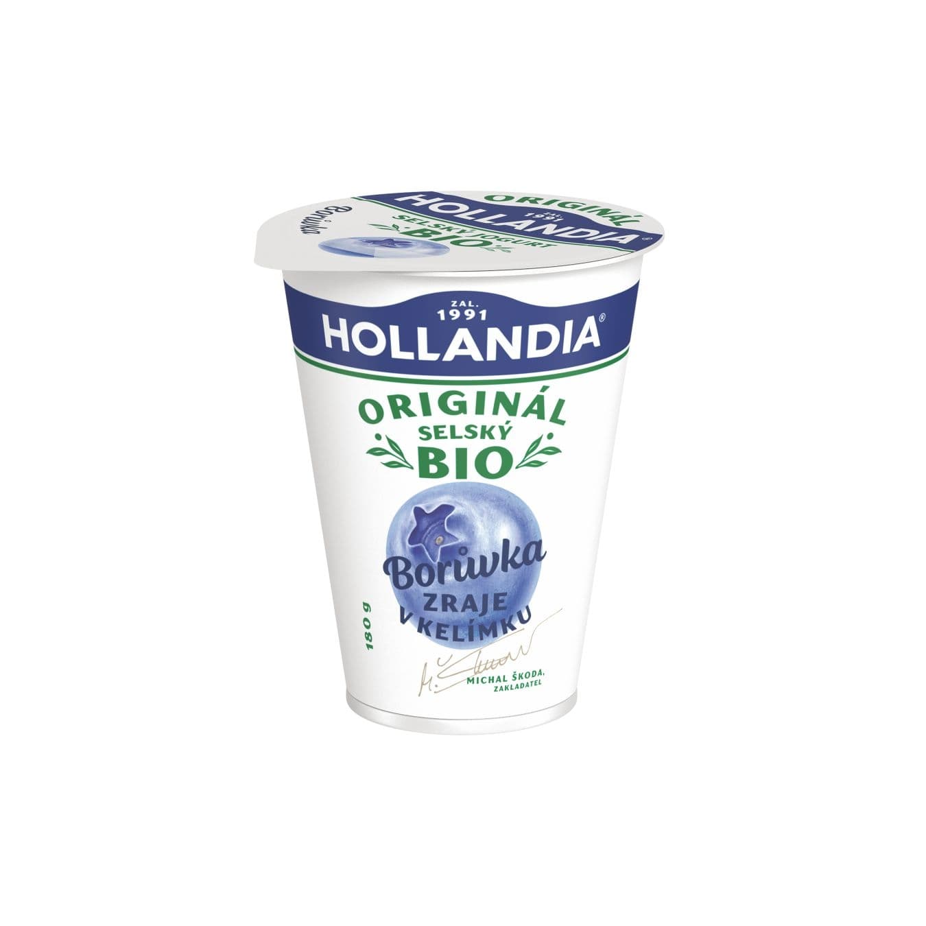 HOLLANDIA BIO Jogurt selský, Borůvka 180g