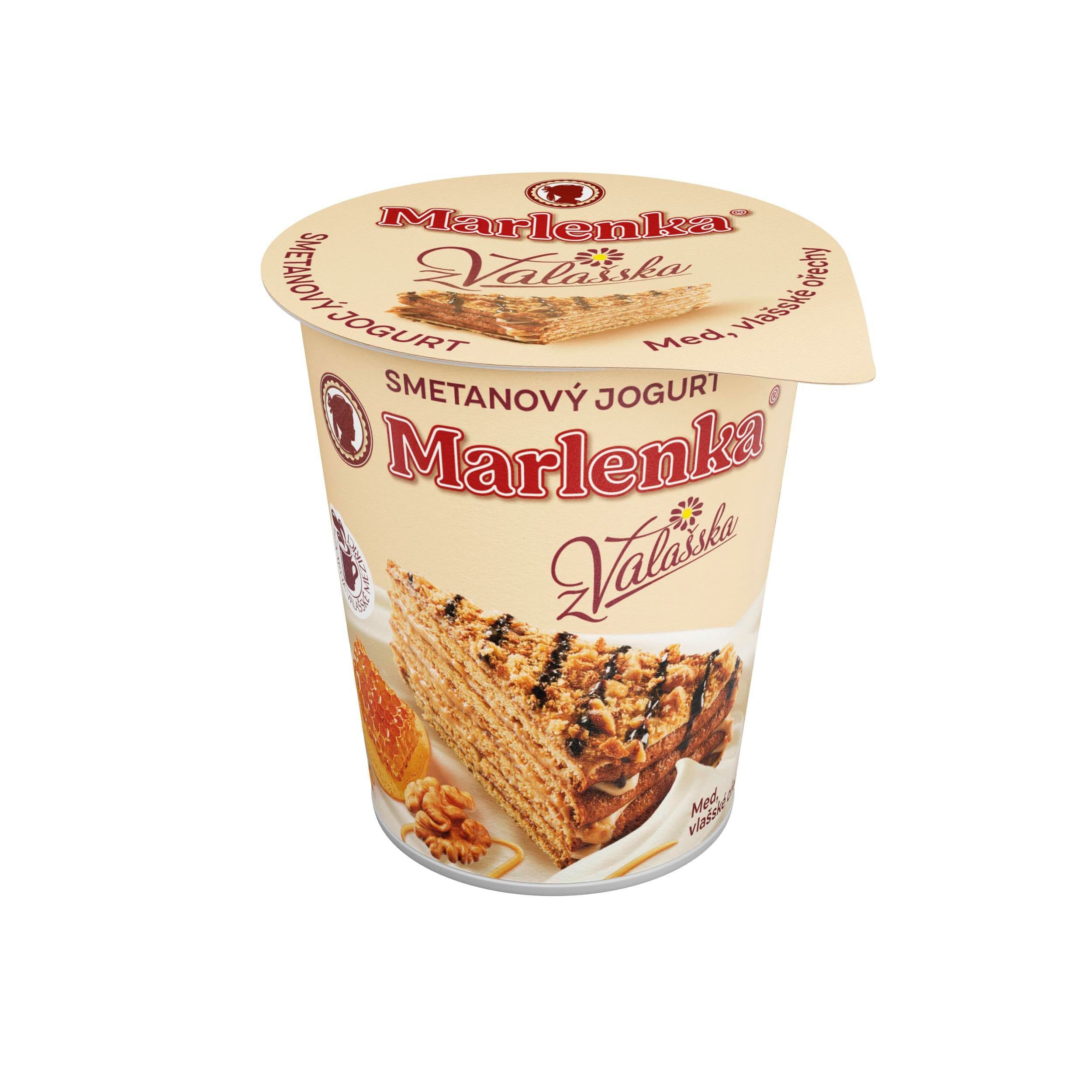Marlenka smetanový jogurt z Valašska med, vlašské ořechy 150g