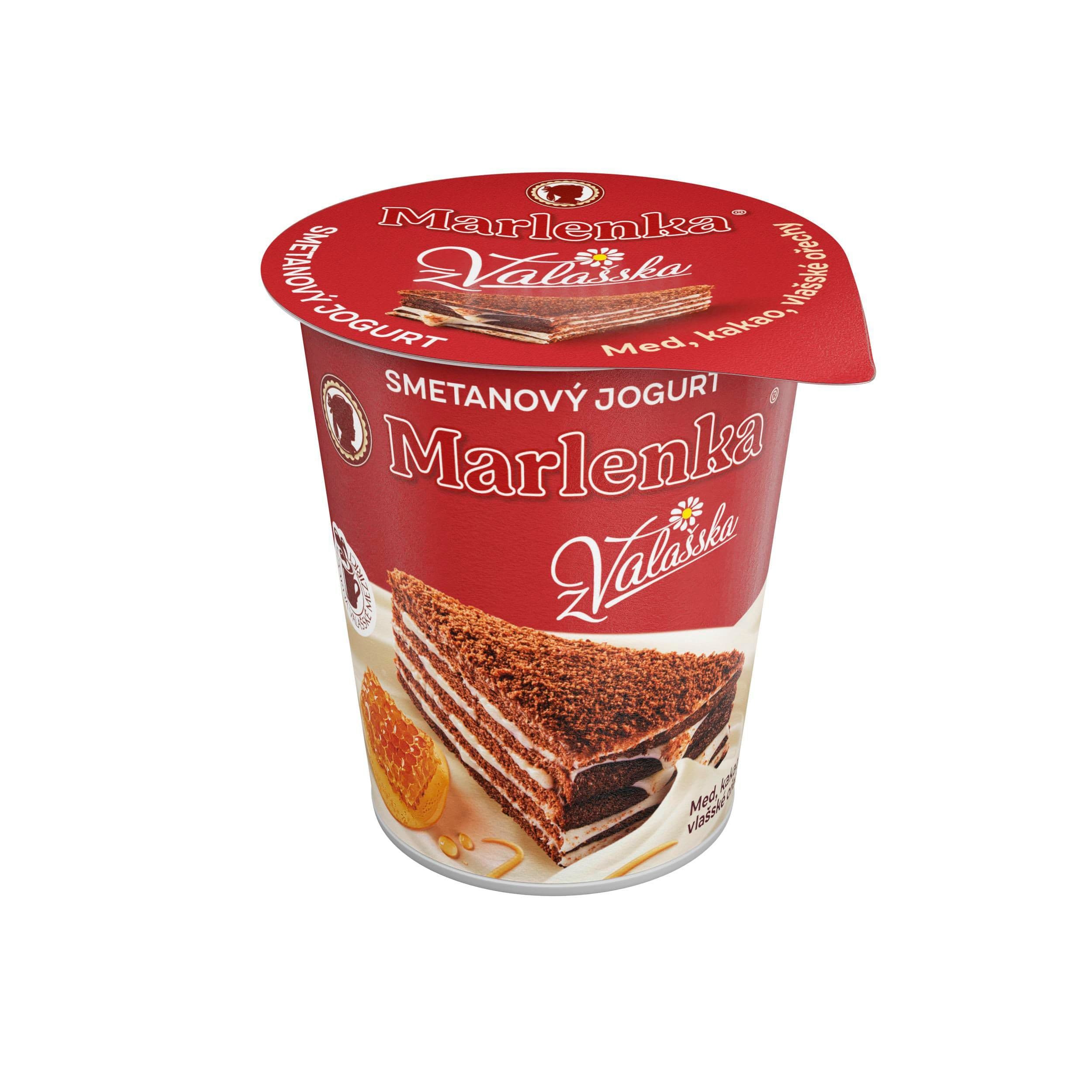 Marlenka smetanový jogurt z Valašska med,kakao,vlašské ořechy 150g