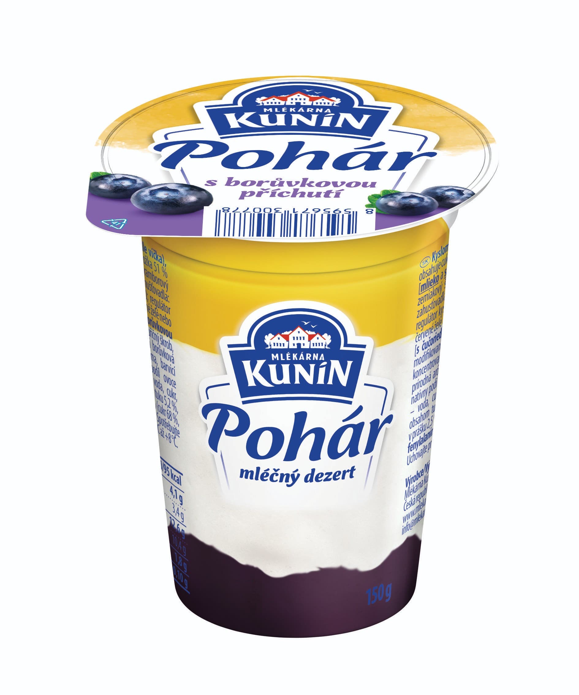 Kunín Pohár dezert s borůvkovou příchutí 150g