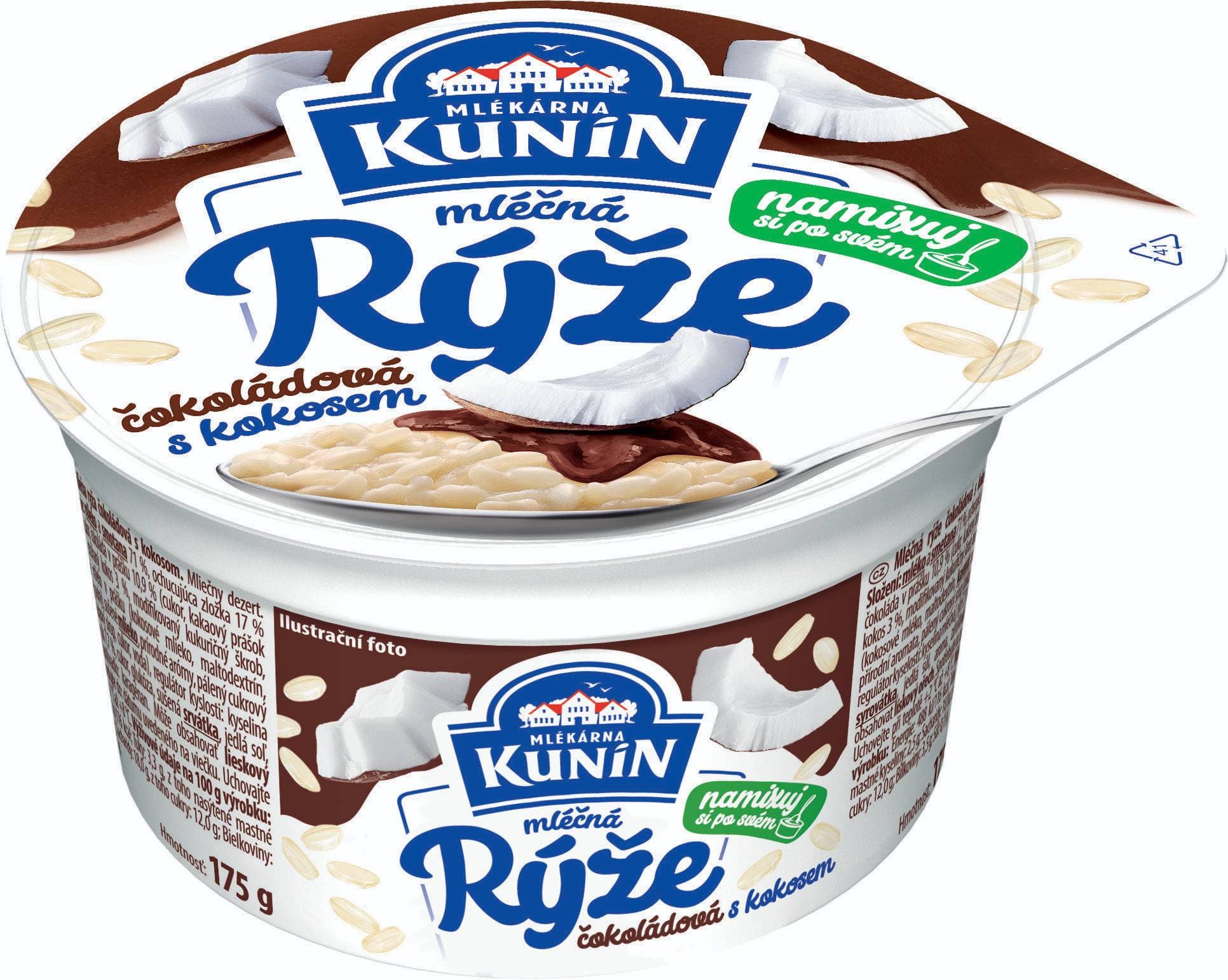 Kunín Mléčná rýže čokoládová s kokosem 175g