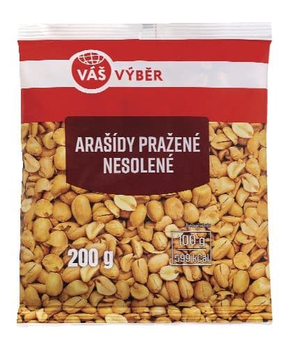 Váš Výběr Arašídy pražené nesolené 200g