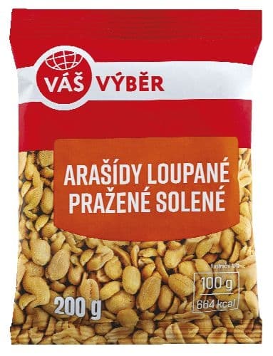 Váš Výběr Arašídy loupané pražené solené 200 g