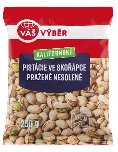 Váš Výběr Pistácie ve skořápce pražené nesolené 250g
