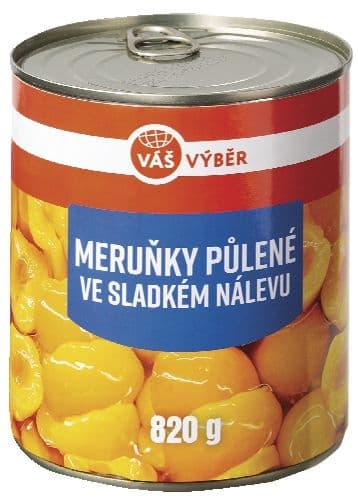 Váš Výběr Meruňky půlené ve sladkém nálevu 820 g