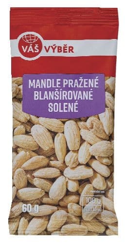 Váš Výběr Mandle pražené blanšírované solené 60g