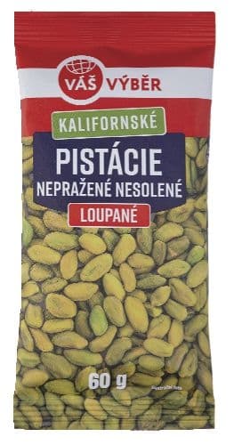 Váš Výběr Kalifornské Pistácie nepražené nesolené loupané 60g