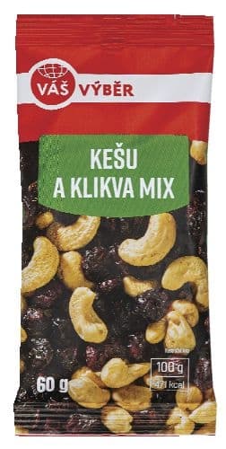 Váš Výběr Kešu a klikva mix 60g