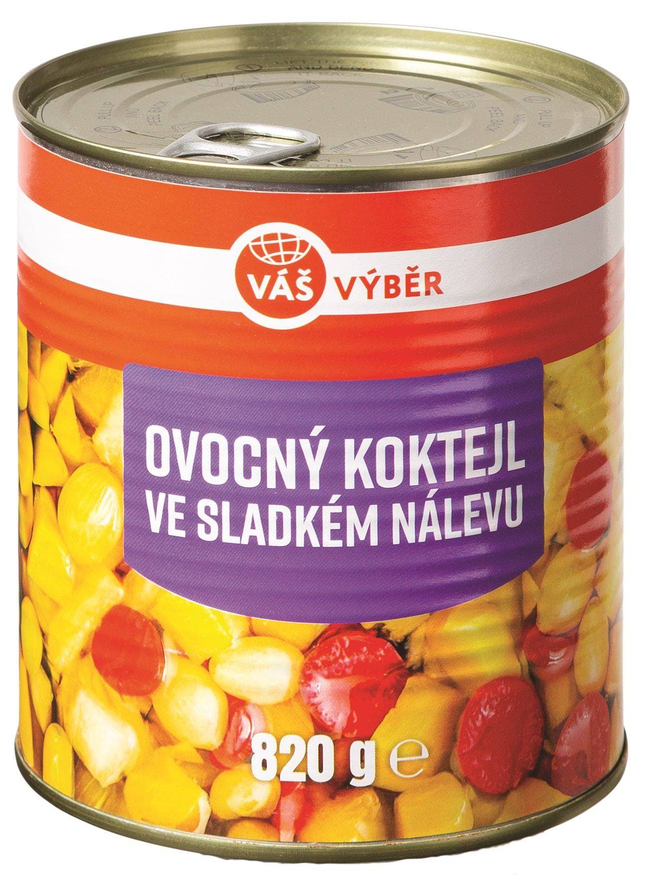 Váš Výběr Ovocný kotejl ve sladkém nálevu 820g