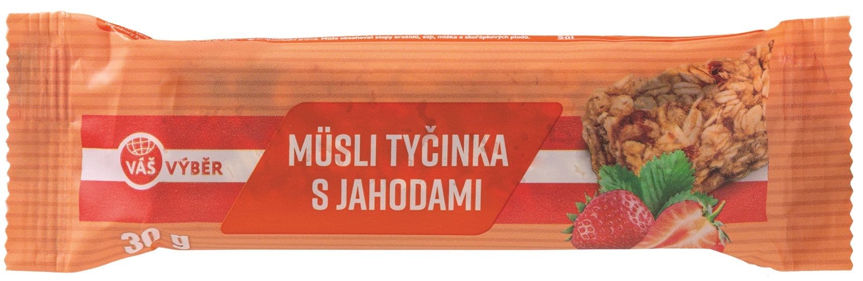 Váš Výběr Müsli tyčinka s jahodami 30g