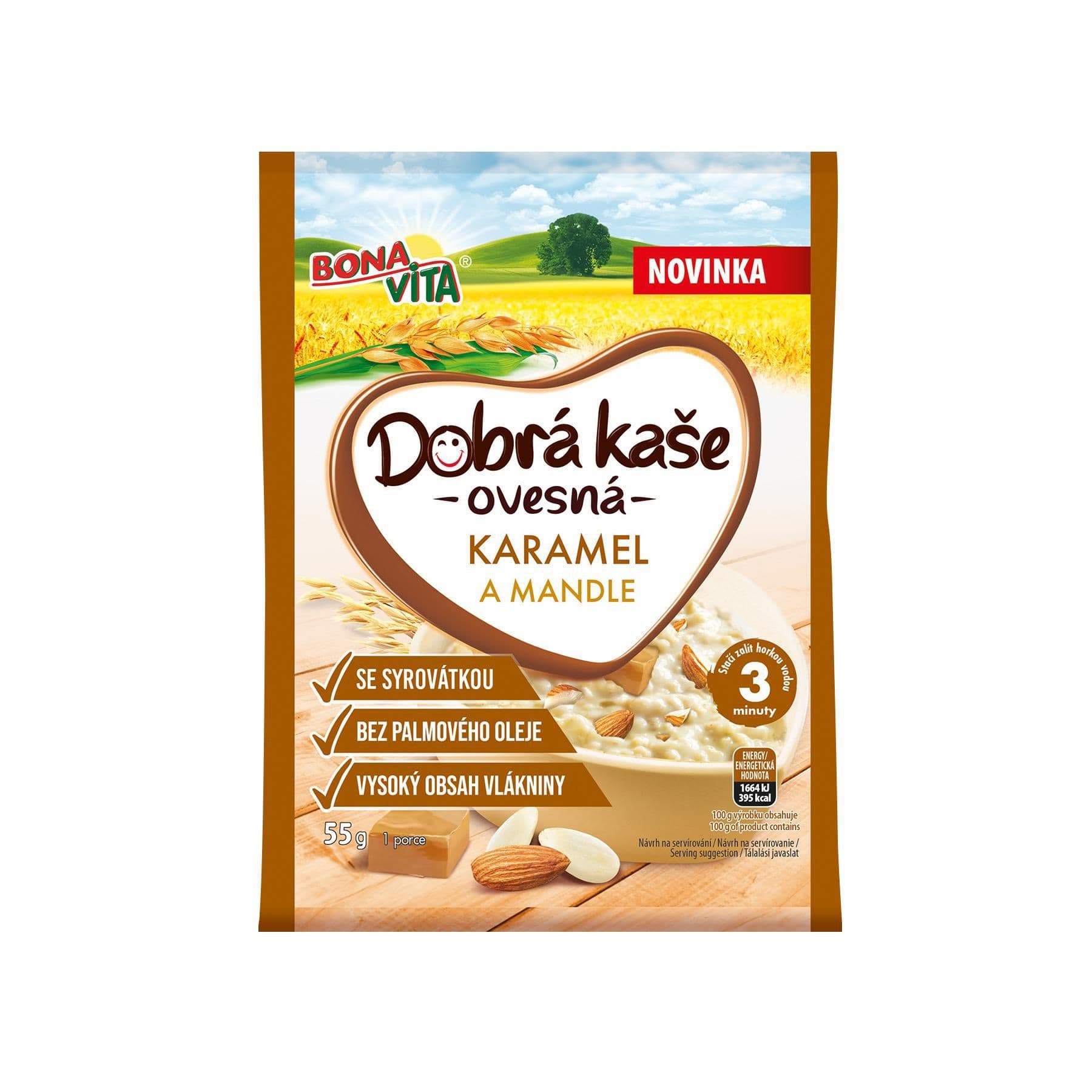 Bonavita Dobrá kaše karamel a mandle 55g