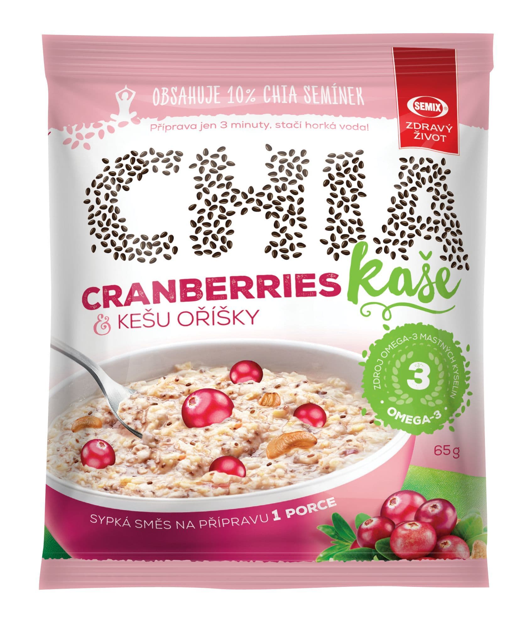 SeMix Chia kaše brusinky a kešu oříšky 65 g
