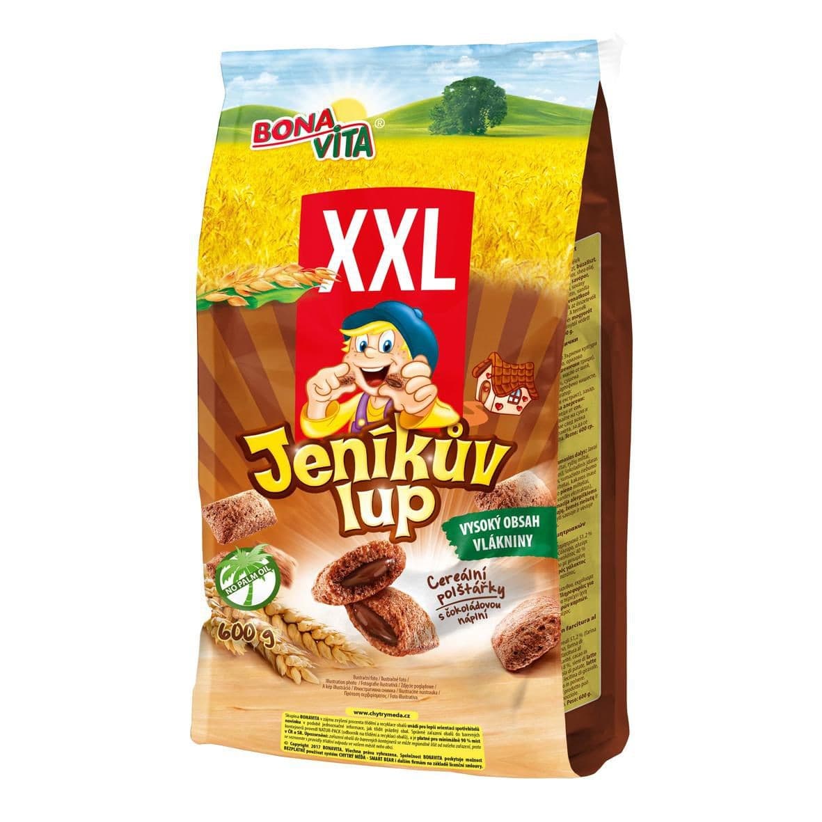 Bona Vita Jeníkův lup cereální polštářky s náplní š čokoládovou příchutí 600 g