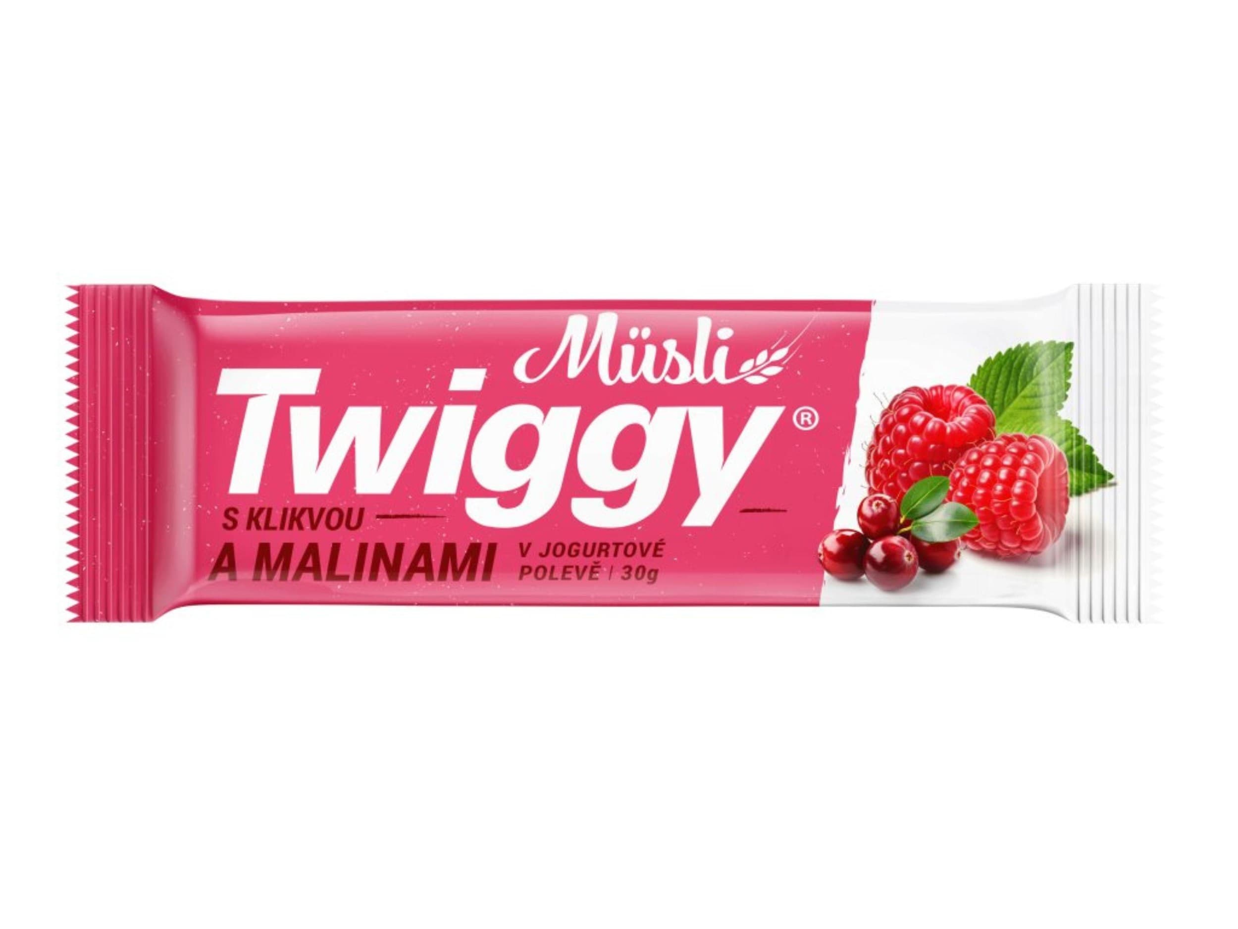 Twiggy Müsli tyčinka s klikvou a malinami v jogurtové polevě 30g
