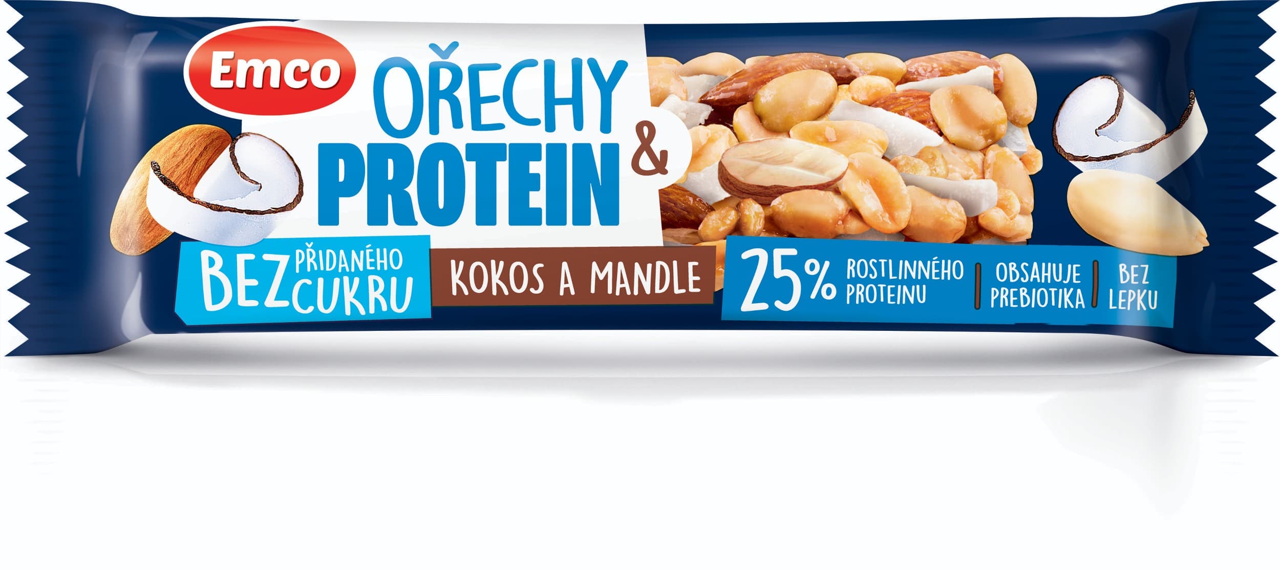Emco Tyčinka kokos a mandle s ořechem & proteinem 35 g