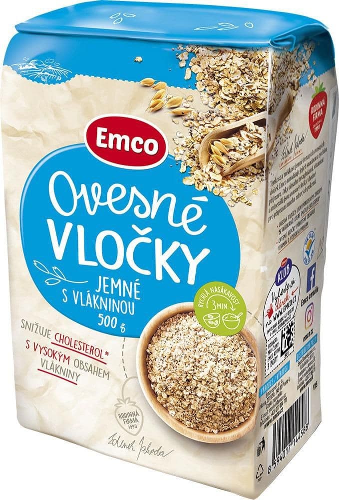 Emco Ovesné vločky jemné s vlákninou 500 g
