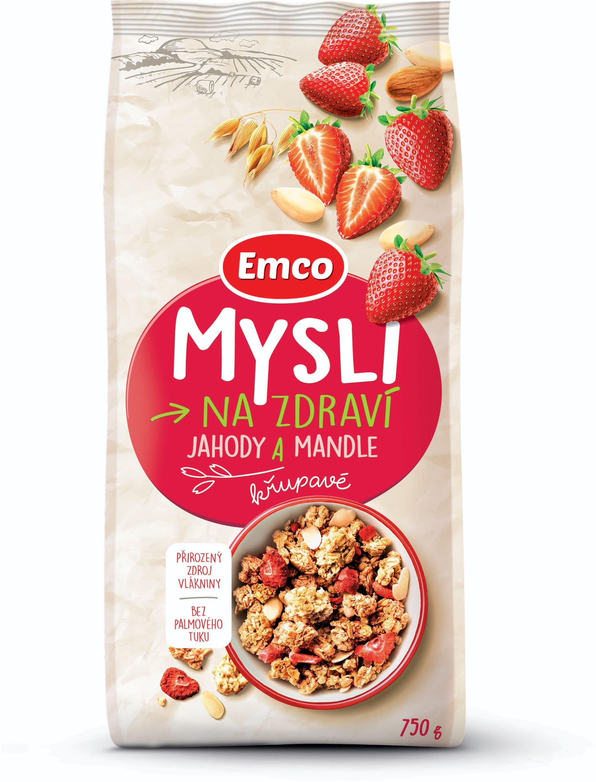Emco Mysli jahody a mandle 750g