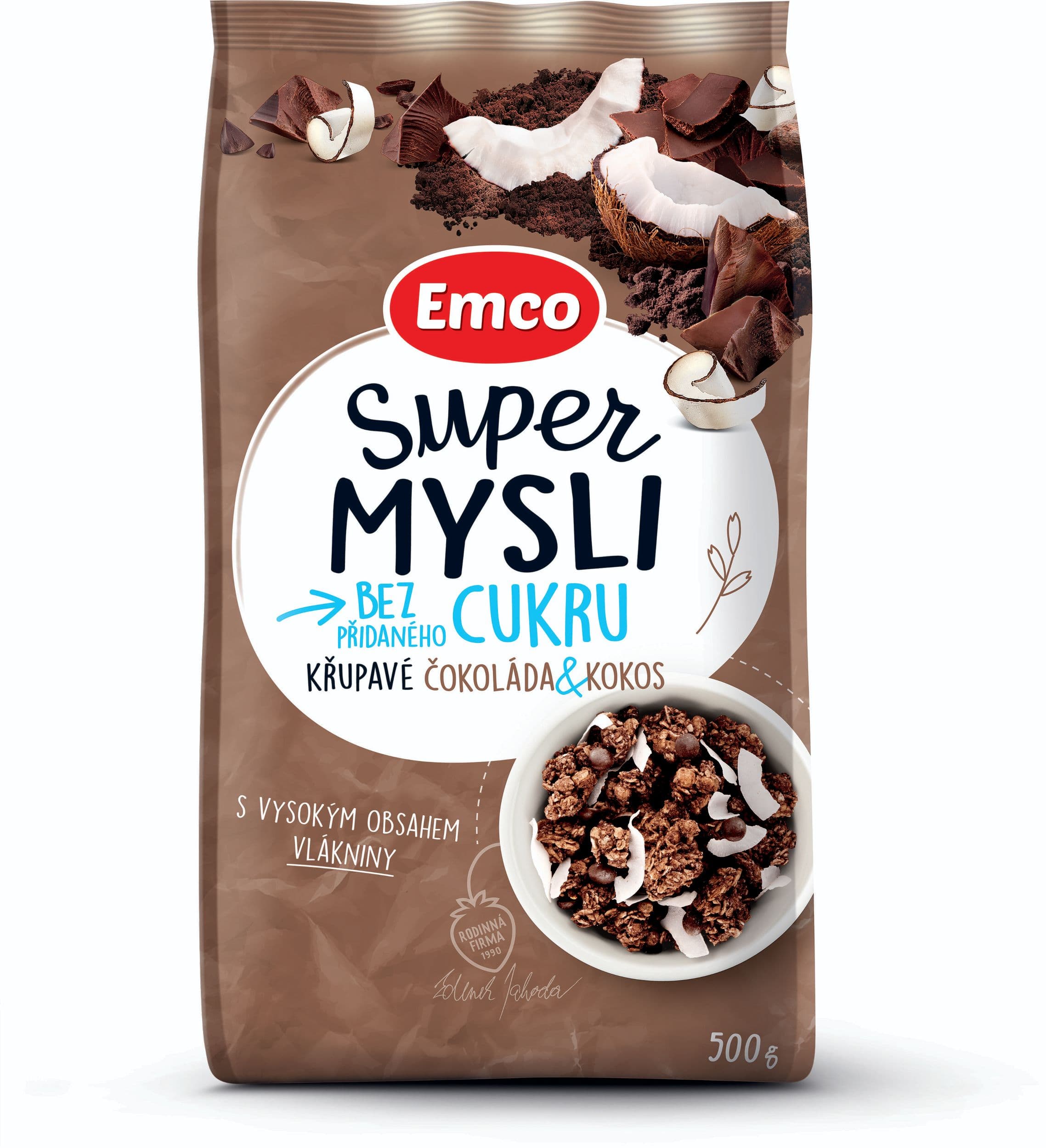 EMCO SUPER MYSLI ČOKOLÁDA A KOKOS 500G