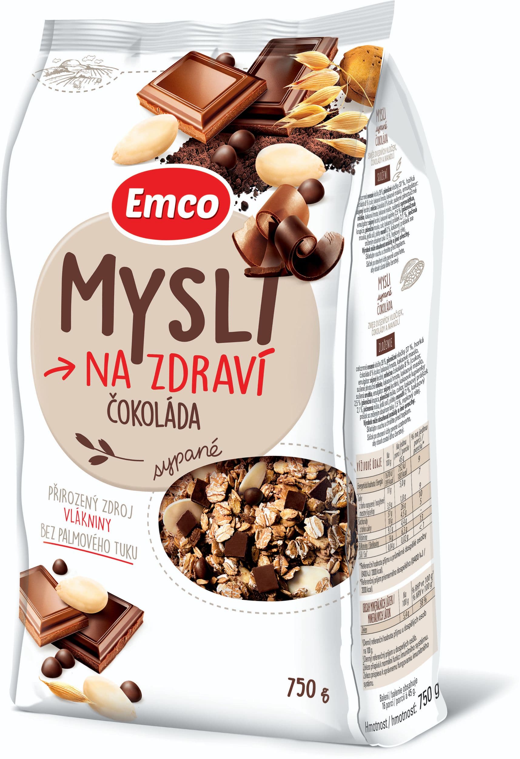 Emco Mysli na Zdraví Sypané čokoláda 750 g