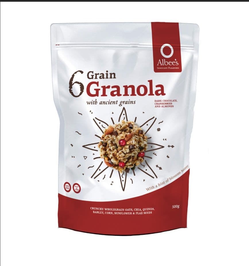 Albee´s MÜSLI 6 Grain Granola Čokoláda, brusinka a mandle 500 g