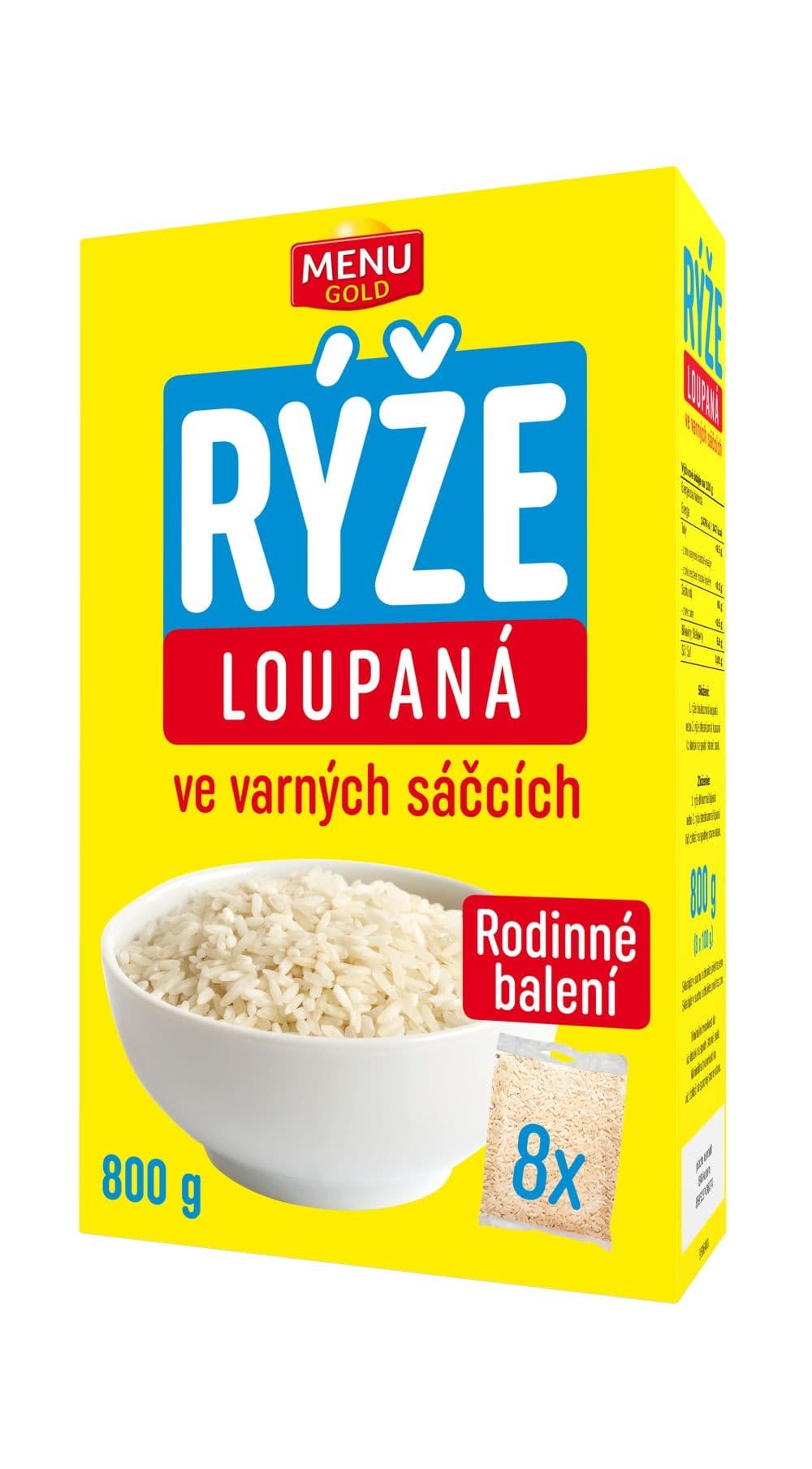 Menu Gold Rýže loupaná varné sáčky 8x100 g