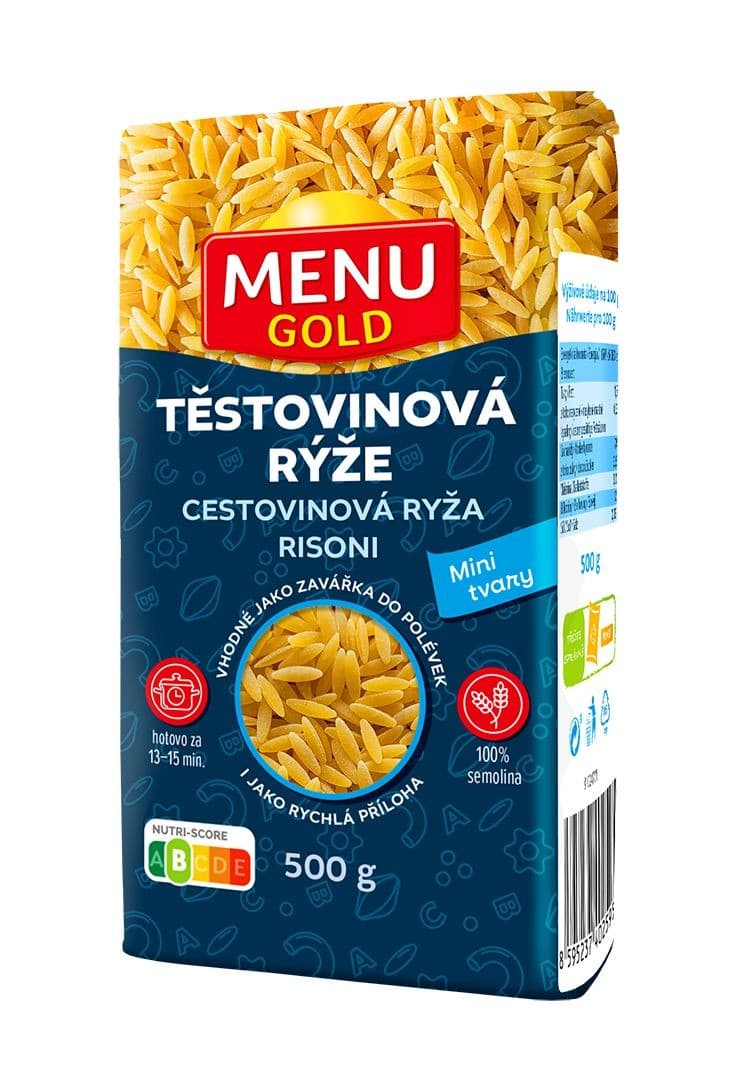 MENU GOLD TĚSTOVINOVÁ RÝŽE SEMOLIN. 500G
