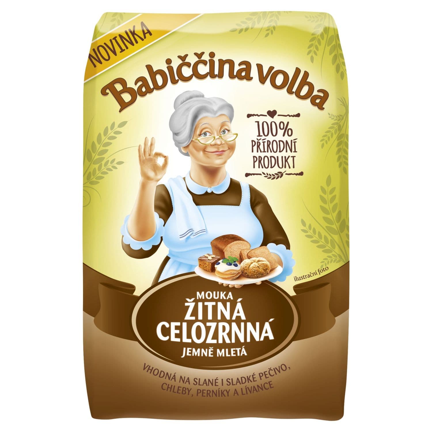 Babiččina Volba Mouka žitná celozrnná jemně mletá 1kg