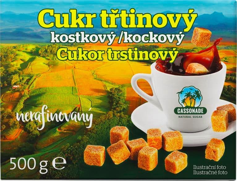 Cassonade Cukr třtinový kostkový 500 g