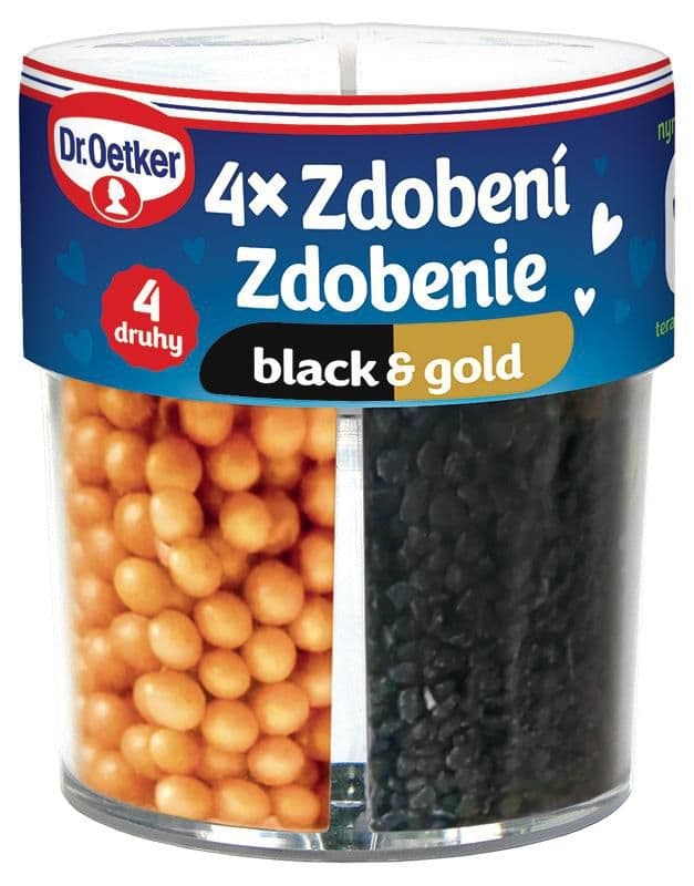 Dr. Oetker Zdobení 4 druhy black&gold 78g
